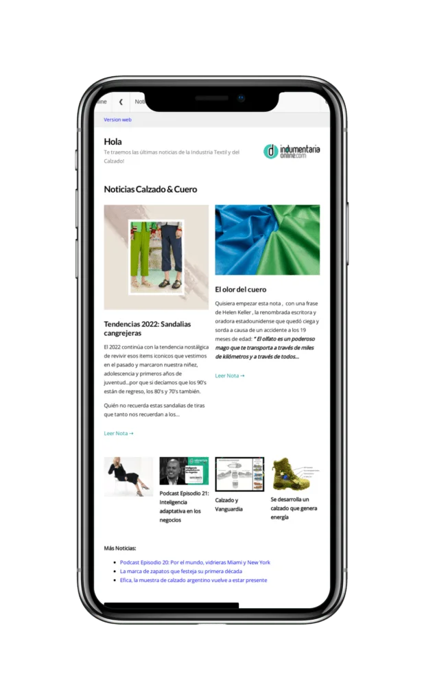 Indumentariaonline Com 800X1280Tablet Bae8Dc Iphone X Newsletter Indumentaria Online Con Noticias De Textiles Indumentaria, Calzado Y Marroquineria - Noticias Breves