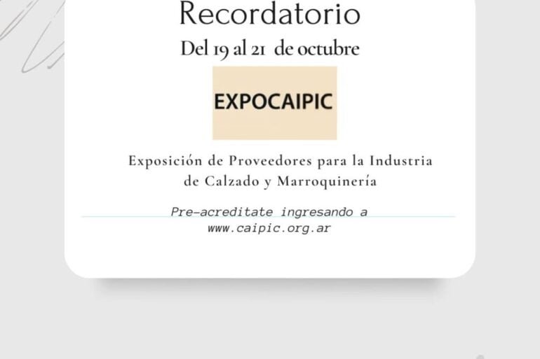 Recordatorio Expocaipic Recordatorio: Pre acreditate en Expocaipic - Noticias Breves