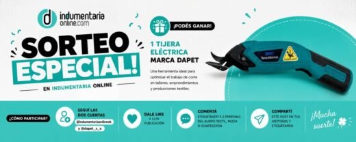 Indumentaria Online y Dapet lanzan sorteo de una tijera eléctrica para el sector textil